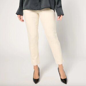 BEAUTIFUL by Lawrence Zarian Regular Slim Straight Ponte Pant , Cream Sz M a6671